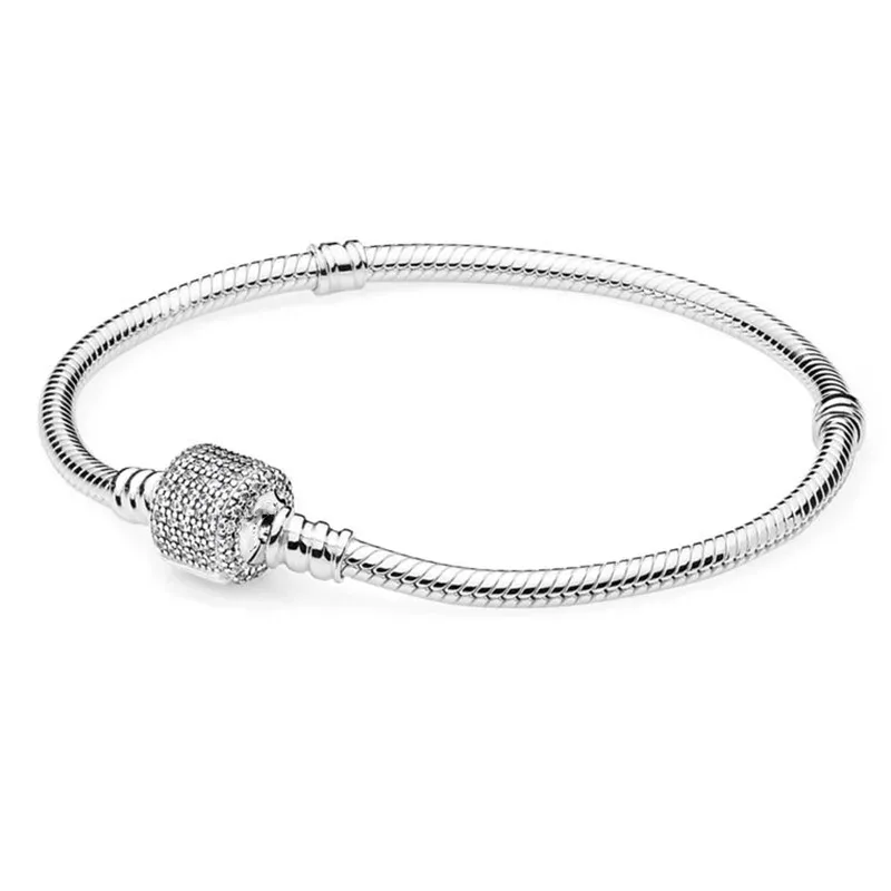 silver classic round luxury zircon bracelet - image 3