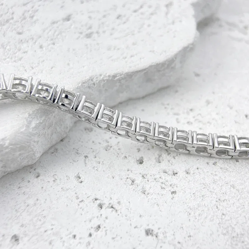 S925 Sterling Silver 3mm 4mm 5mm Moissanite Tennis Bracelet - image 2