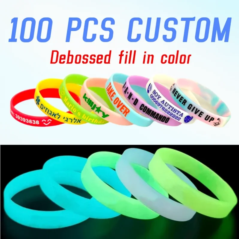 100pcs/50pcs Custom Silicone Bracelets - image 1