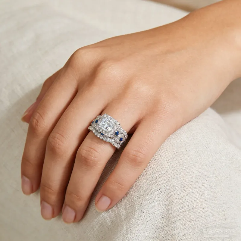 Newshe 3 Pcs Wedding Rings Set for Women 925 - image 2