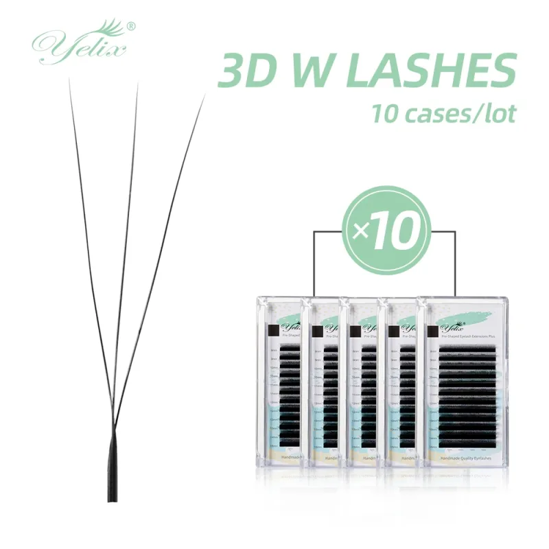 Yelix 10 Cases 3D W Shaped Lashes - image 1