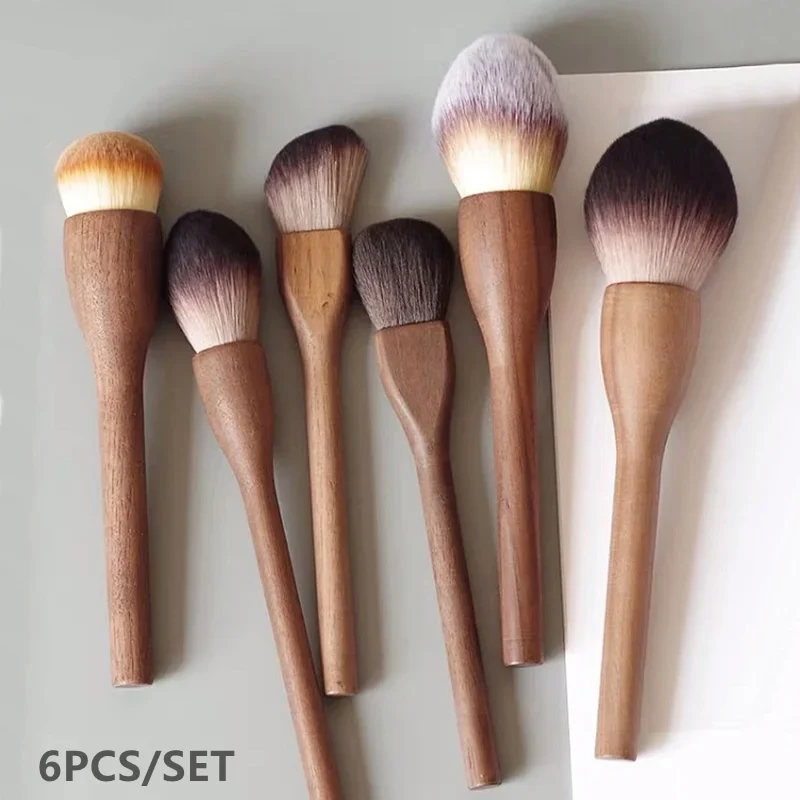 Pcs Vintage Wood Handle Makeup Brush - image 1