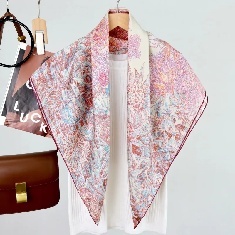 Pure Mulberry Scarf 90CM Luxury Designer Silk Scarfs - image 2
