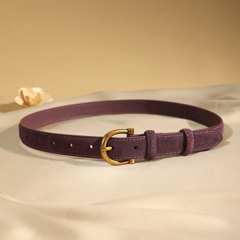Luxury suede belt for women Stylish Leather belt - image 2