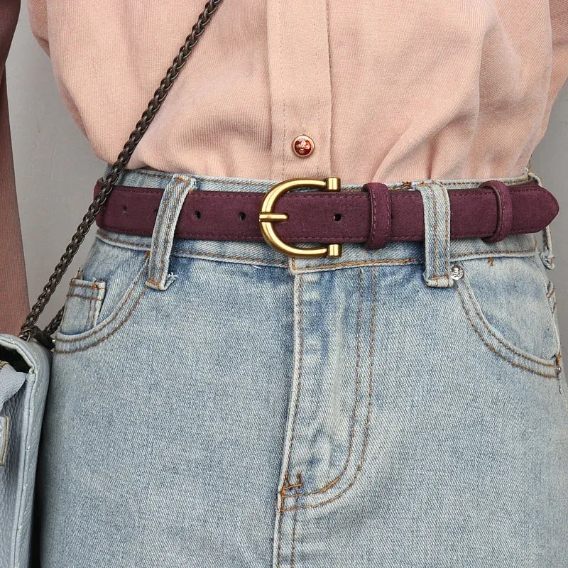 Luxury suede belt for women Stylish Leather belt - image 3