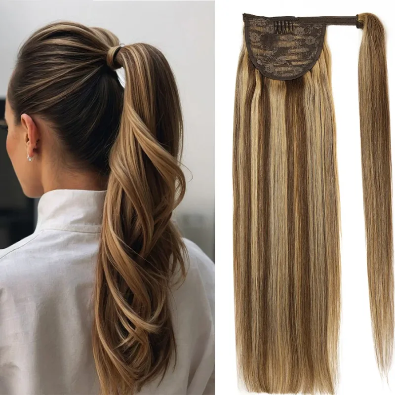 Straight Human Hair Ponytail - image 1