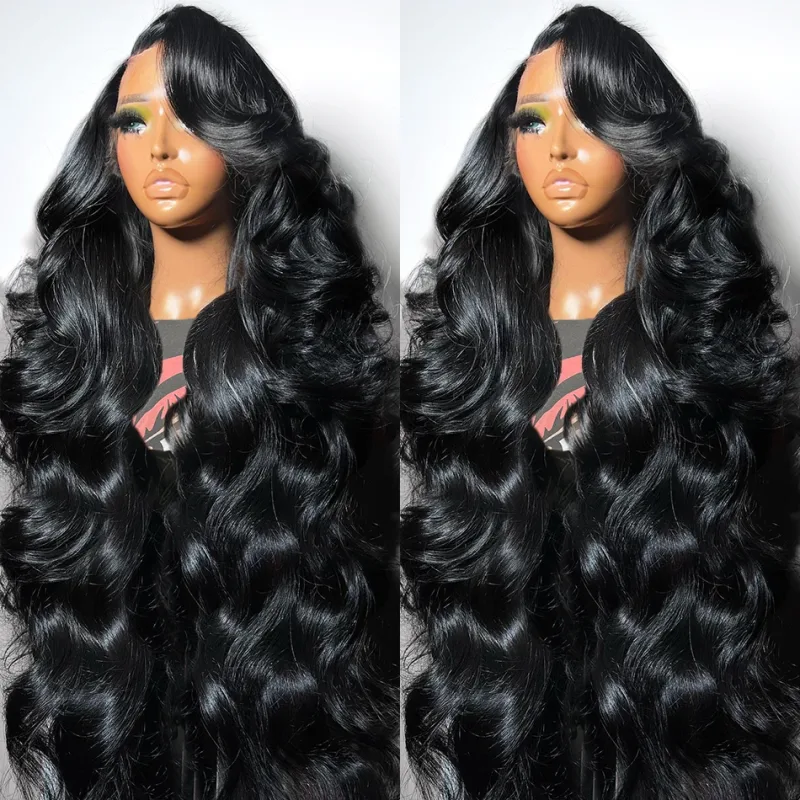 40 Inch Bone Straight Human Hair Lace Frontal Wigs Brazilian - image 1