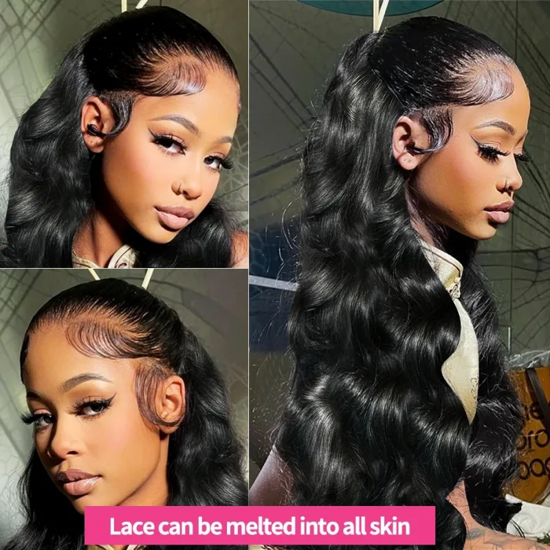 40 Inch Bone Straight Human Hair Lace Frontal Wigs Brazilian - image 2