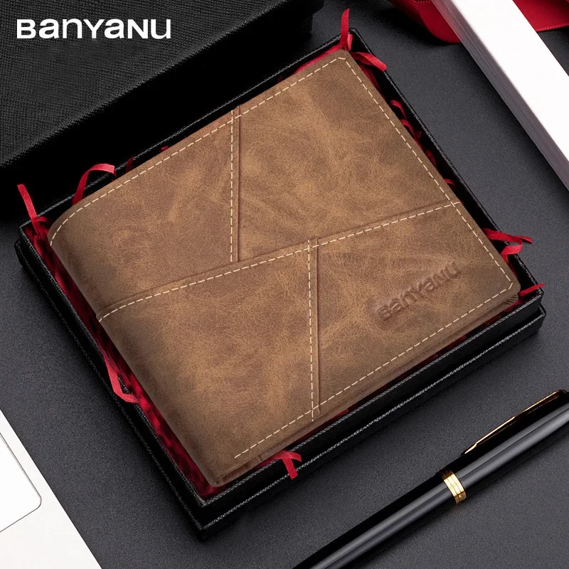 BANYANU 2024 New Men's Wallet Men's Genuine Leather - image 1