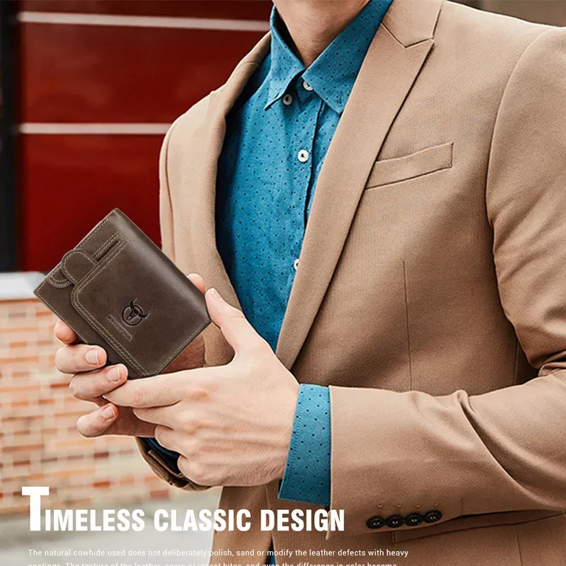 BULLCAPTAIN 100% Genuine Leather Men's Rfid Wallet - image 3