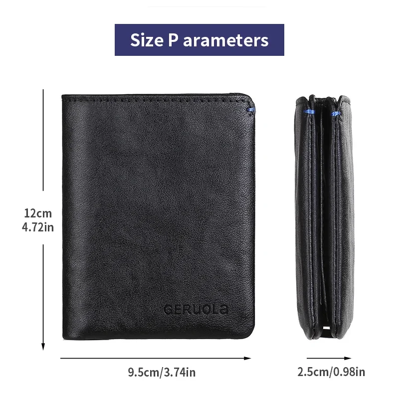 Plant tanned top layer genuine cowhide short wallet - image 3