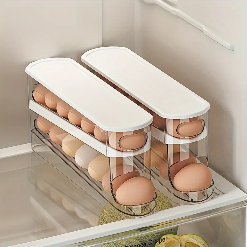Refrigerator Side Door Rolling Egg Storage Box - image 1