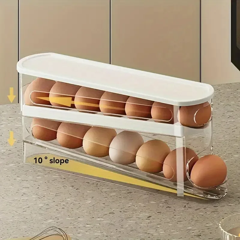 Refrigerator Side Door Rolling Egg Storage Box - image 2