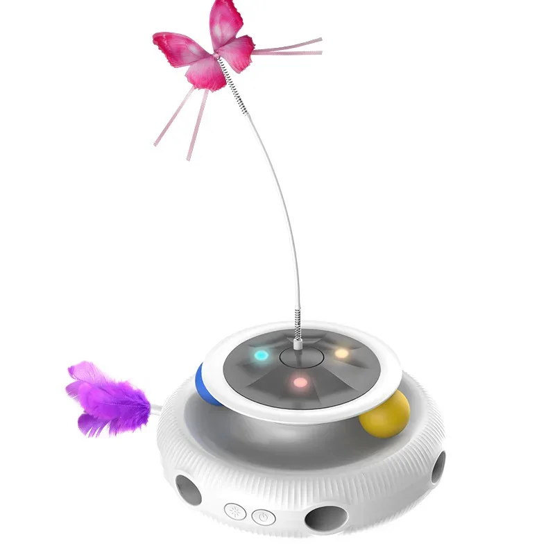 3 in 1 Smart Cat Toys Automatic Fluttering Butterfly Feather - image 3