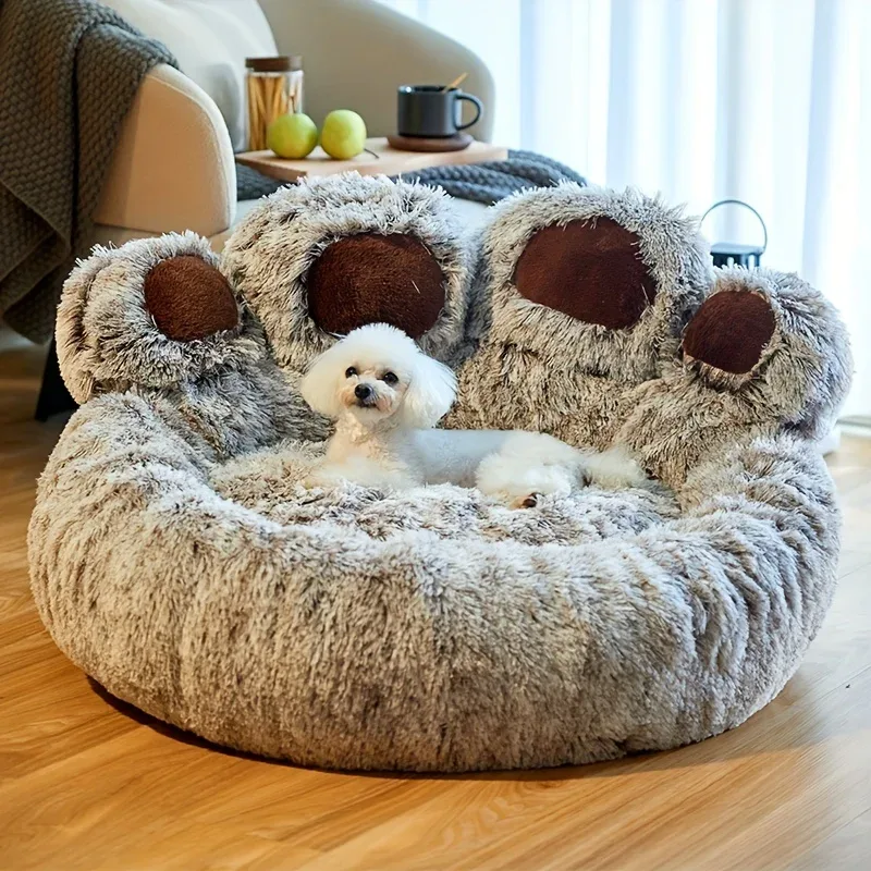 Pet Sofa Cute Bear Paw Shape Comfortable Cozy - image 1