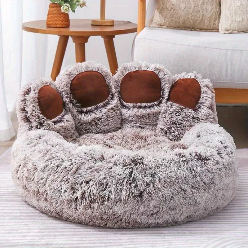 Pet Sofa Cute Bear Paw Shape Comfortable Cozy - image 2