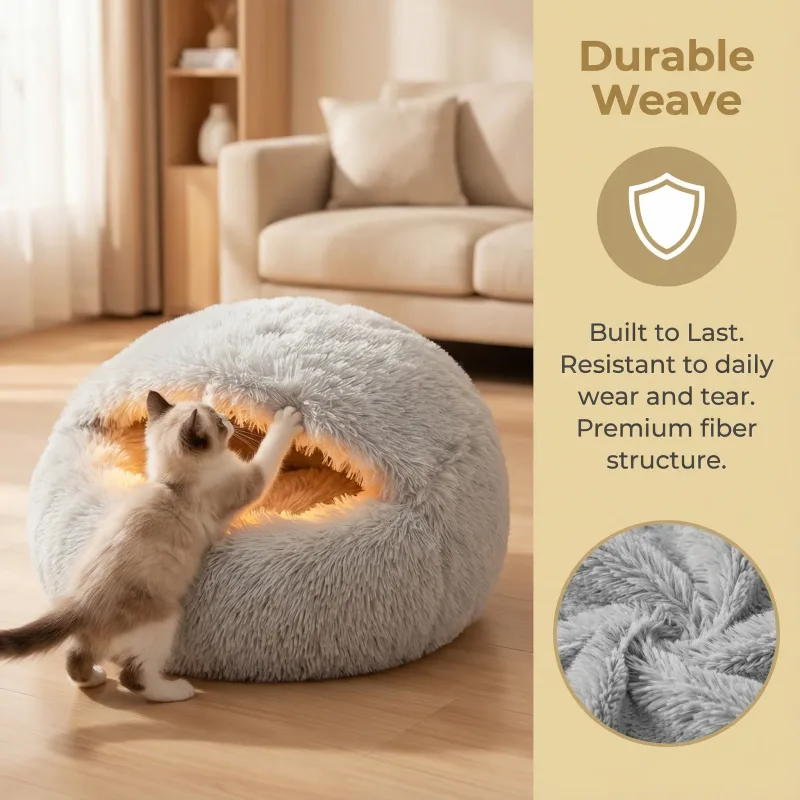 inter Warm Cat Bed Shell Shape Closed Security Nest - image 1