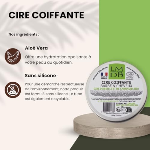 Vue 3 de Cire Coiffante Barbe Et