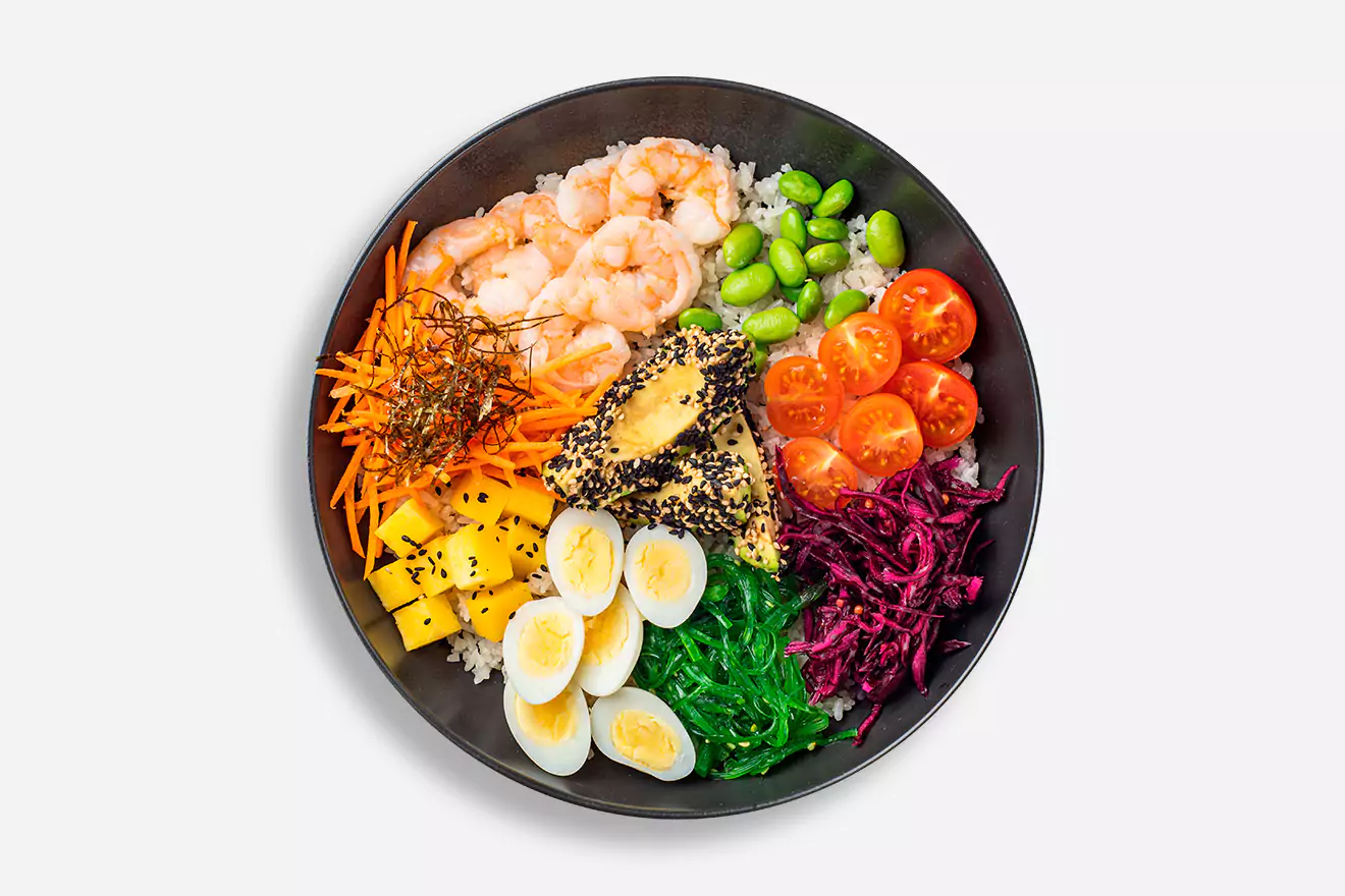 Поке боул із креветками та рисом