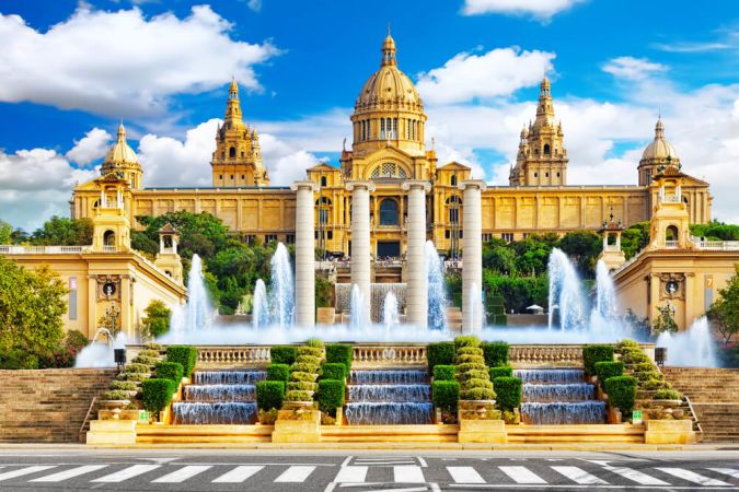 Picture shows a bright August day in stunning Barcelona, Spain.