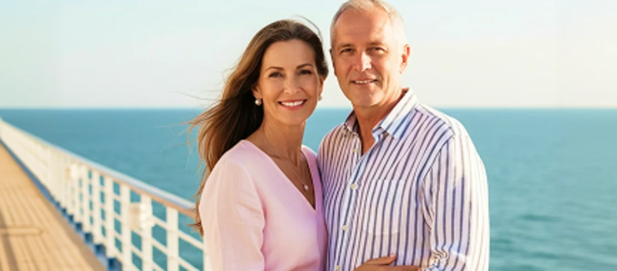 Couple relaxing on a boat on holiday with travel insurance