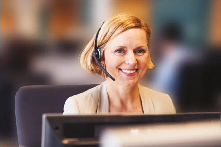 lady with headset