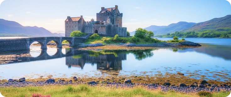 castle and mountains