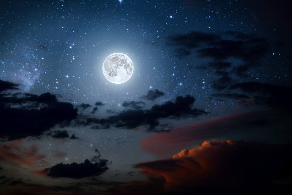 Moon and stars