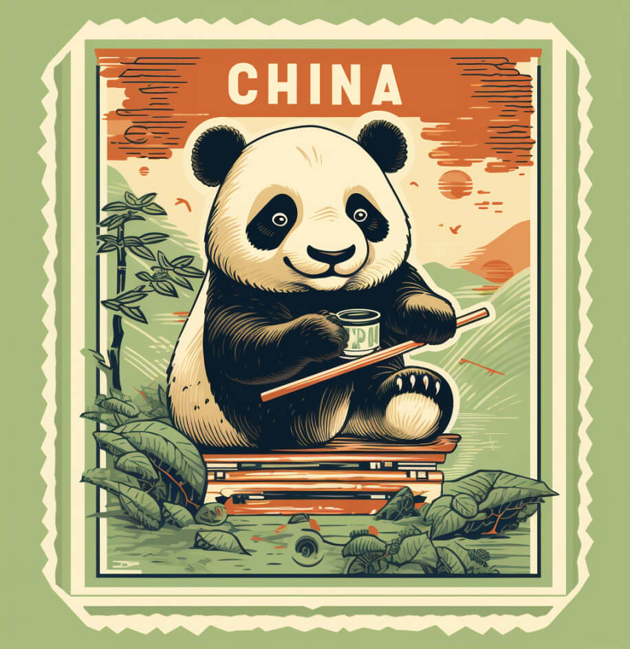 AI generated stamp for China.