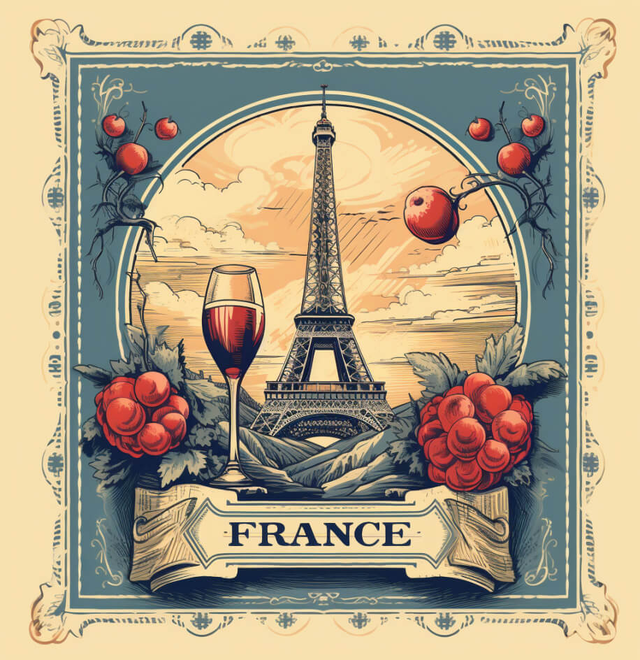 AI generated stamp for France