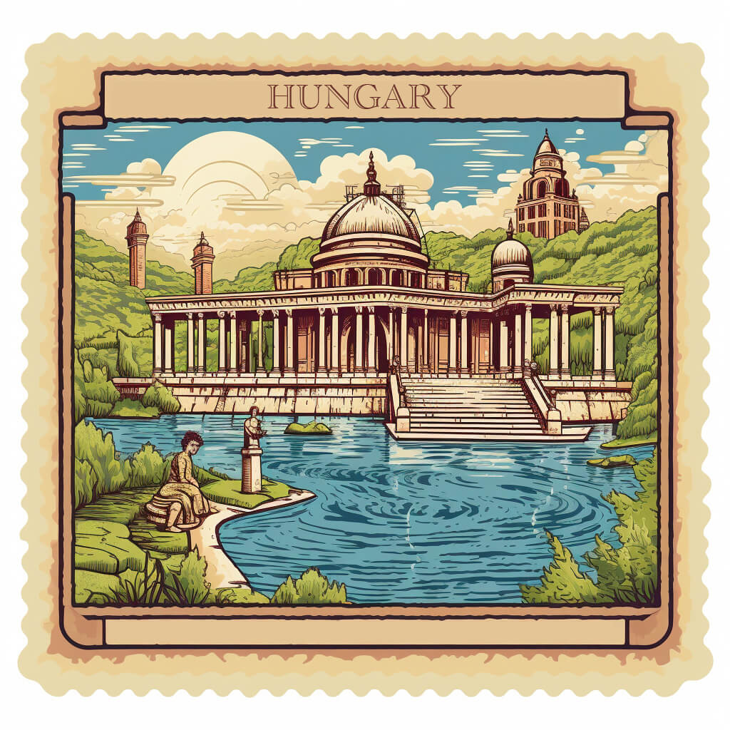 AI generated stamp for Hungary.
