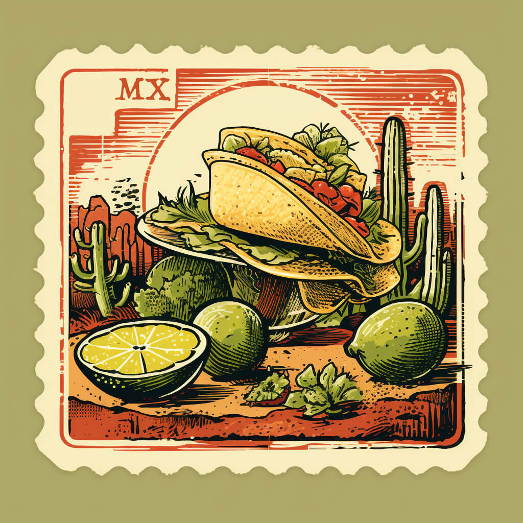 AI generated stamp for Mexico.