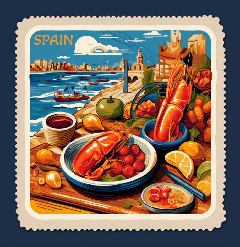 AI generated stamp for Spain.
