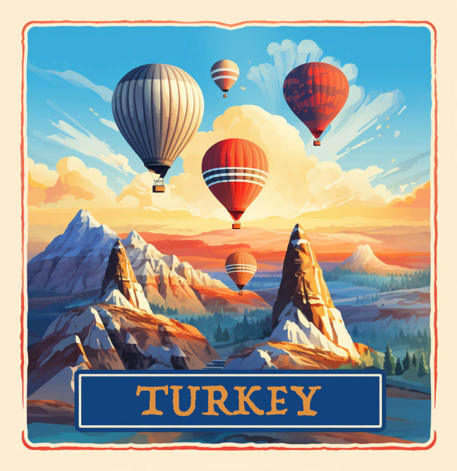 AI generated stamp for Turkey.