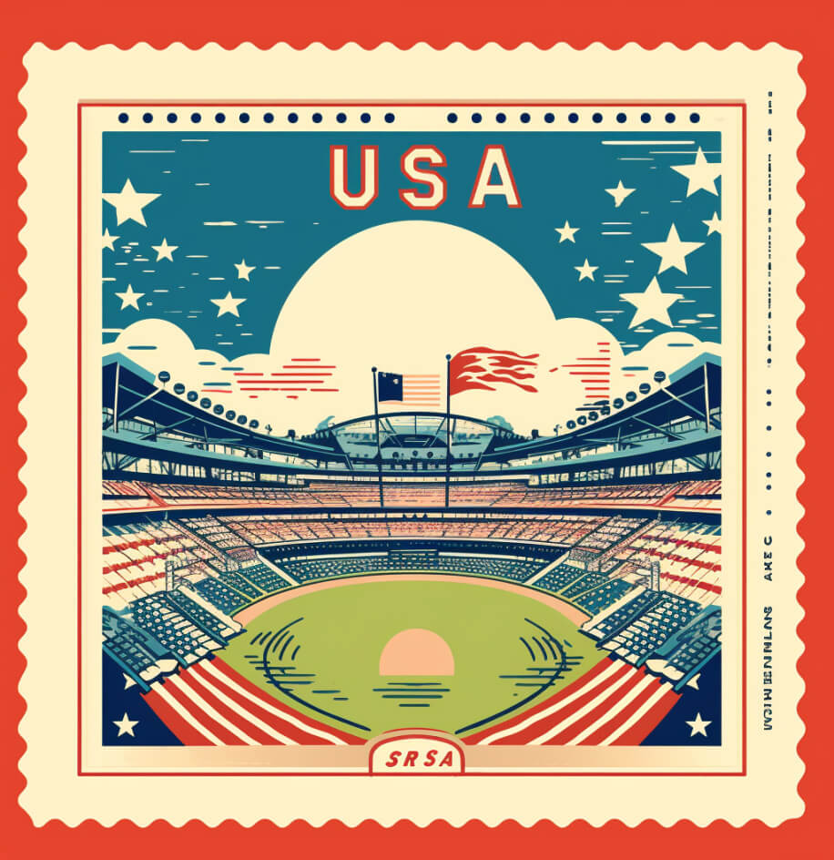 AI generated stamp for USA.