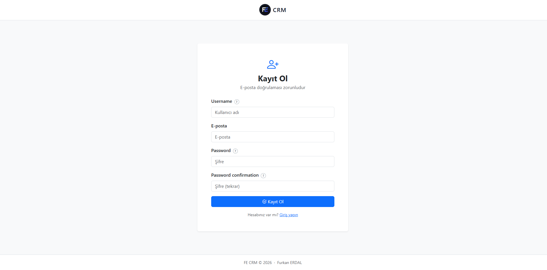FE CRM — Müşteri, Randevu ve İşletme Yönetim Sistemi