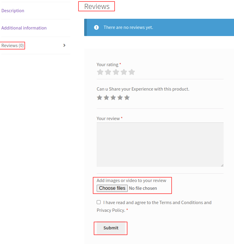 See Review form within the Review section on the product page