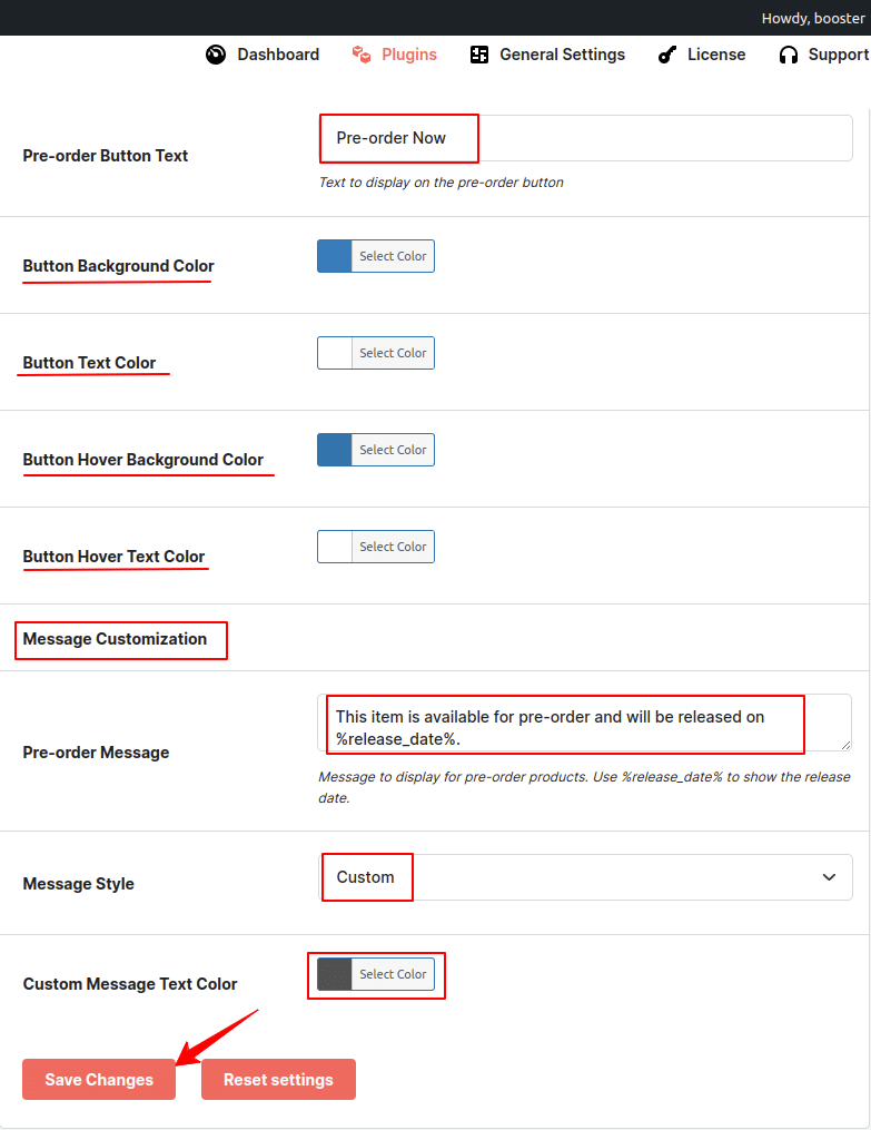 How to Set Button Customization options for Pre-Order?