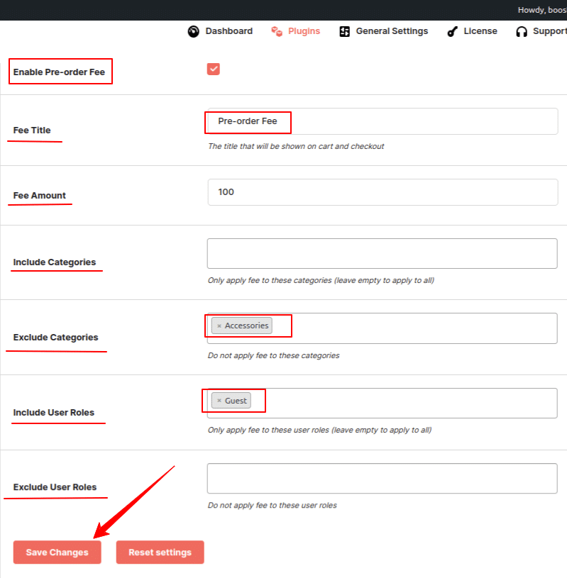 How to Set Pre-Order Fee options for Pre-Order?