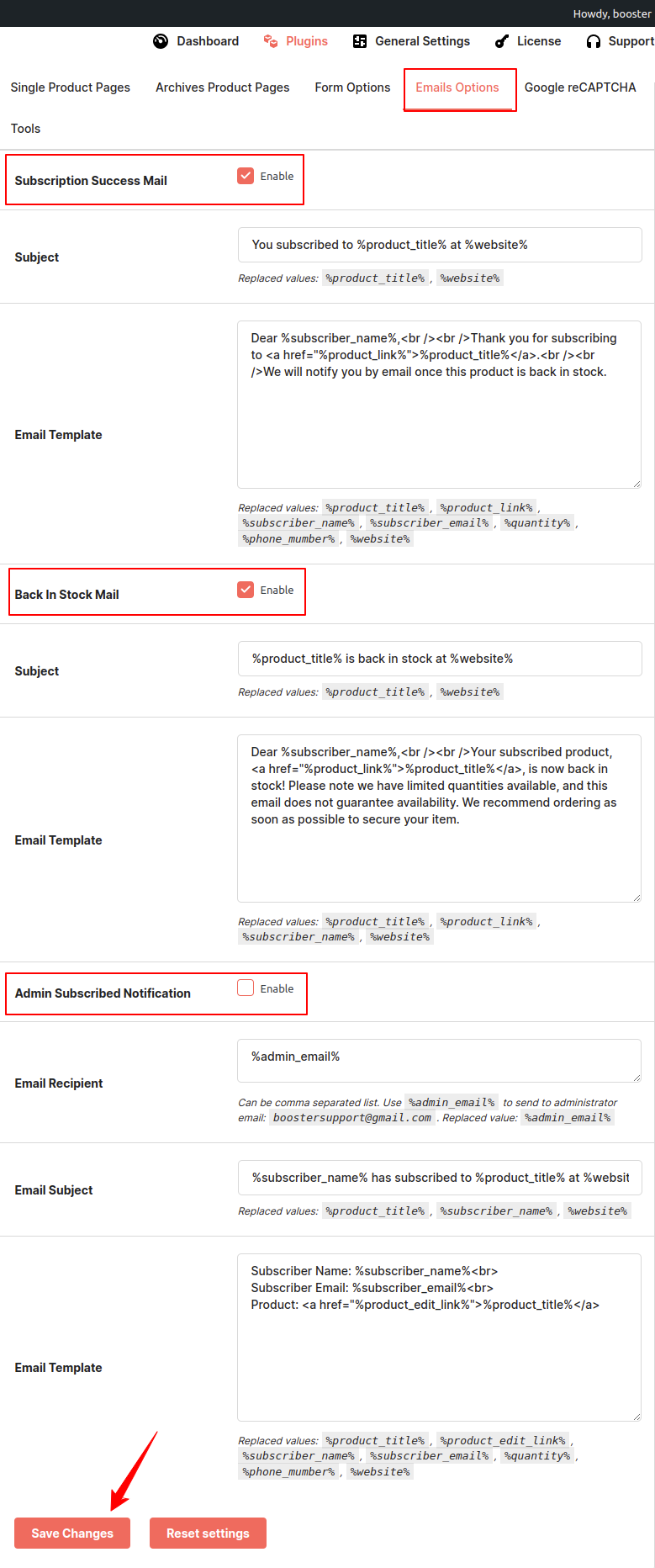 WooCommerce Back in Stock Notifications Doc 6