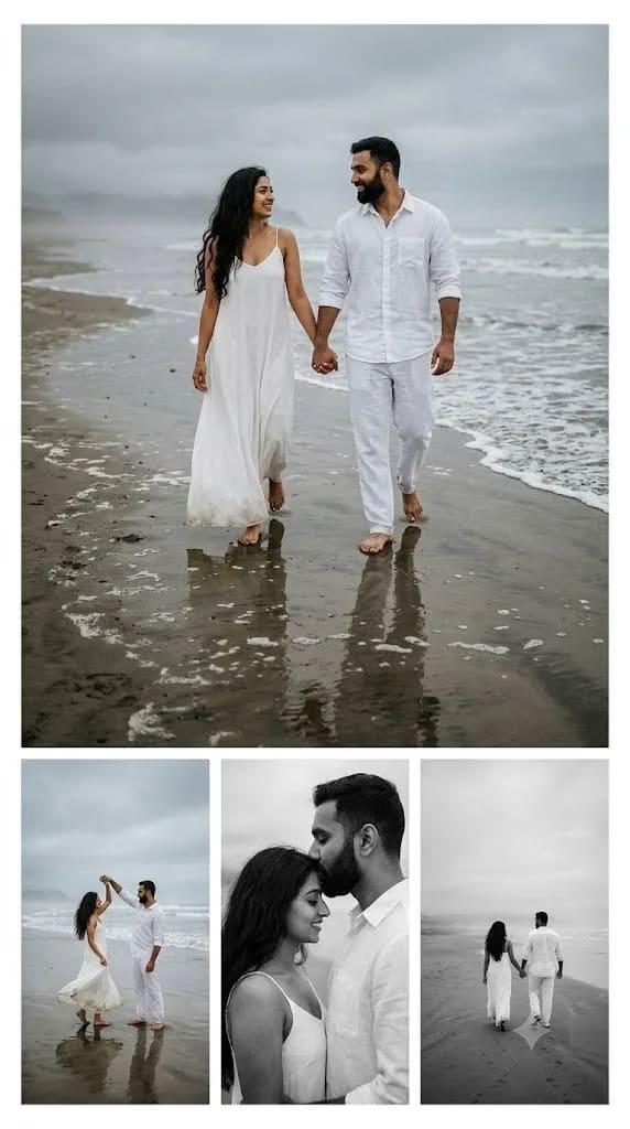 Beach Pre-Wedding Editorial Collage