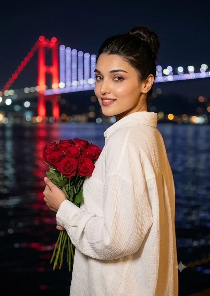 Night Waterfront Editorial Portrait