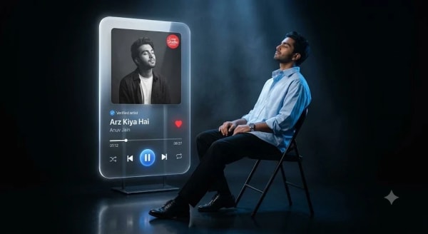 Cinematic Glassmorphism Music Player Portrait