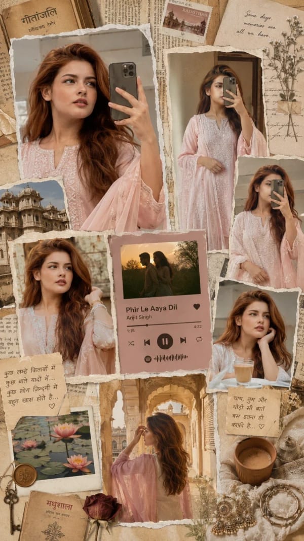Vintage Indian Memory Board Aesthetic