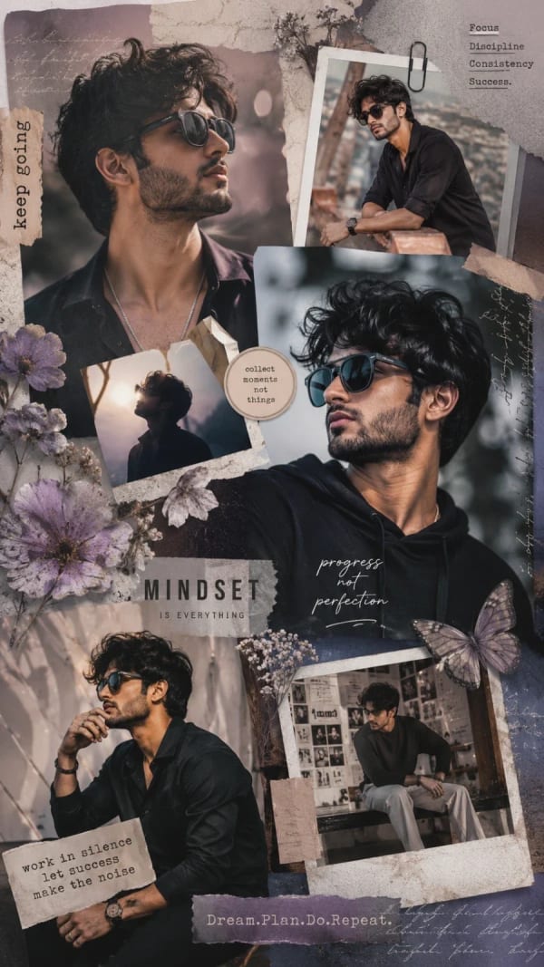 Men's Cinematic Scrapbook Collage