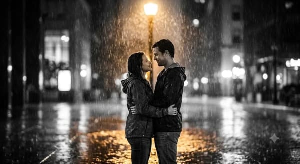 Romantic Monsoon Couple Portrait