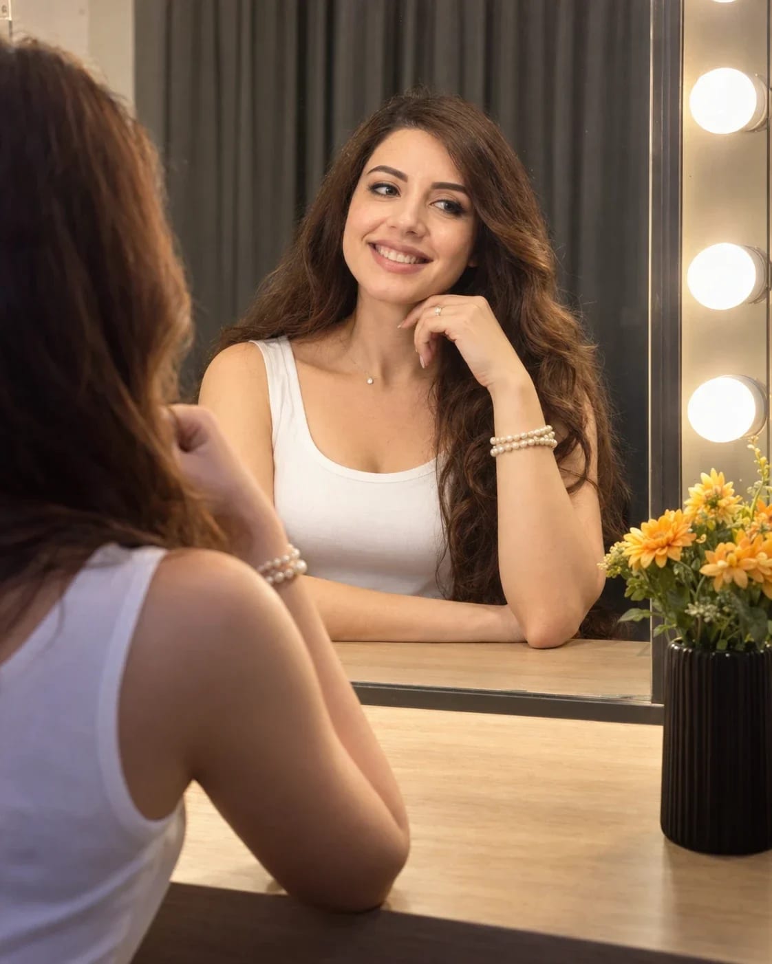 Realistic Mirror Selfie AI Prompt for Girls