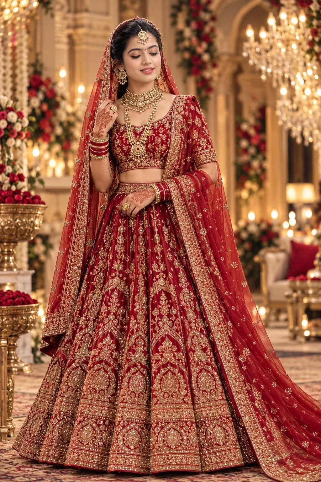 Golden Bridal Elegance in a Royal Ceremony image prompt