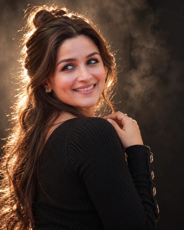 Backlit Portrait with Hair Halo girl image prompt