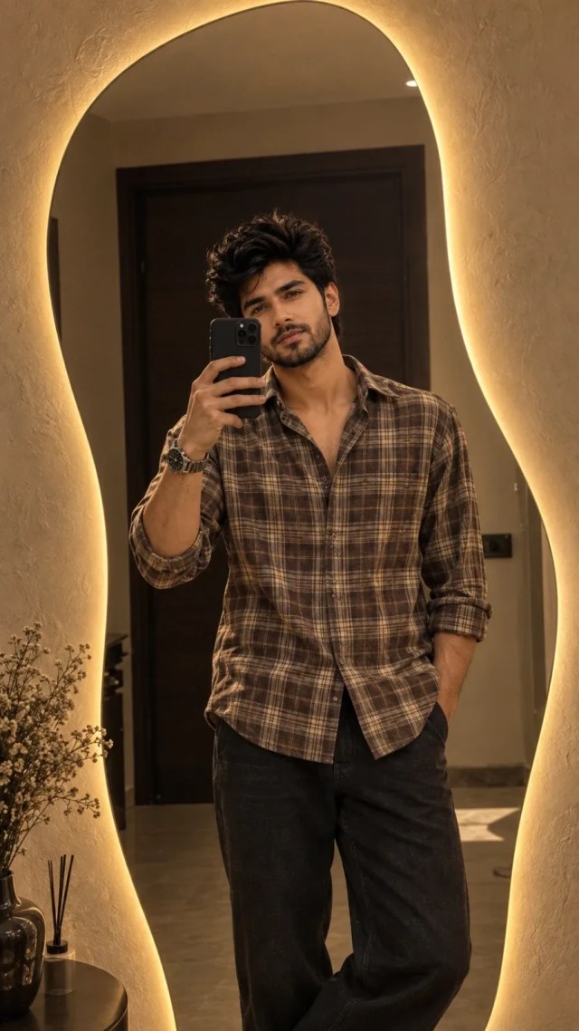 Man Taking a Mirror Selfie with an iPhone AI Image Prompt